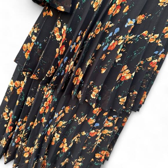 Revolve Bardot Ditsy Layered Black Floral Dress | Off Shoulder Spring Coquette - Picture 10 of 13